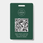 Waldgrüner QR-Code mit individuellem Firmenlogo Ausweis (Vorderseite)