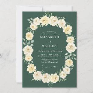 Waldgrüner Rosenkranz Hochzeit Einladung