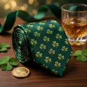Waldgrüner Shamrock Krawatte