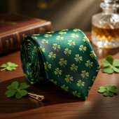 Waldgrüner Shamrock  Krawatte