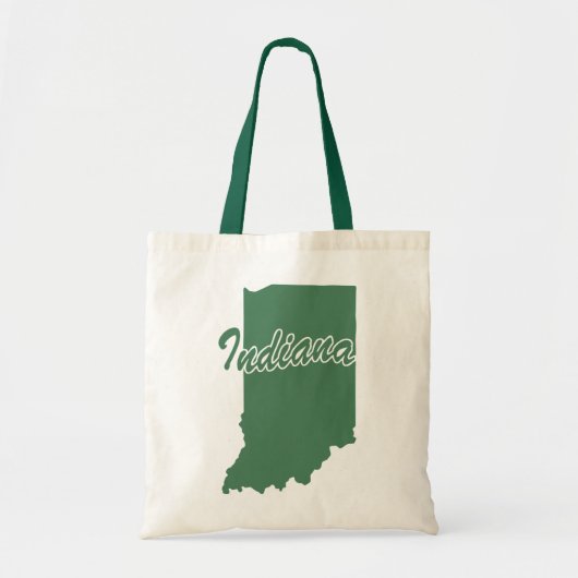 Waldgrüner Staat von Indiana Shape Tote Bag Tragetasche (Vorne)