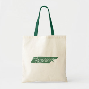 Waldgrüner Staat von Tennessee-Form zu Tüte Tragetasche