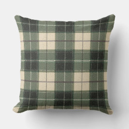 Waldgrüner Tartan-Schneeflocken-Wurfkissen | Gemüt Kissen