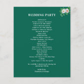 Waldgrünes Blumenhochzeitsprogramm Flyer (Hinten)