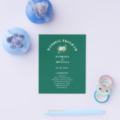 Waldgrünes Blumenhochzeitsprogramm Flyer (Einzeln)