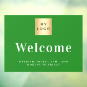 Waldgrünes Firmenlogo Begrüßungszeiten Fensteraufkleber (Blatt 3)