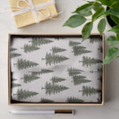 Waldgrünes Kiefernholz-Landmuster Seidenpapier (Geschenk)