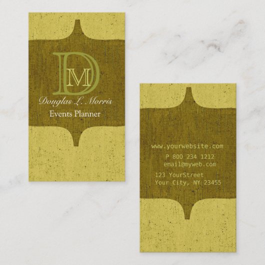 Waldgrünes Monogramm Urban Rustel Visitenkarte (Vorne/Hinten)