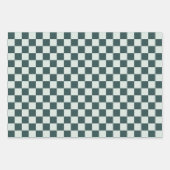 Waldgrünes Moos-Schachbrettmuster Geschenkpapier Set (Vorderseite 3)