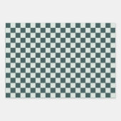 Waldgrünes Moos-Schachbrettmuster Geschenkpapier Set (Vorderseite)