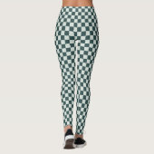 Waldgrünes Moos-Schachbrettmuster Leggings (Rückseite)