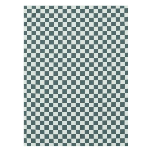 Waldgrünes Moos-Schachbrettmuster Tischdecke (Vorderseite)