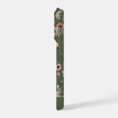 Waldgrünes Wasserfarben-Wildblumen-Mustername  iPhone Hülle (Linke Seite)