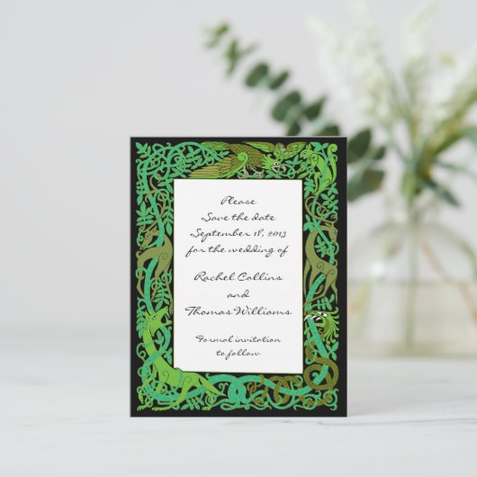 WaldGrüntöne keltisch Ankündigung Datum freihalten (Stehend Vorderseite)