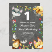 Waldhalkboard Geburtstagseinladung Einladung (Vorne/Hinten)