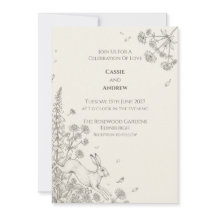 Waldhase Botanische Hochzeitseinladung