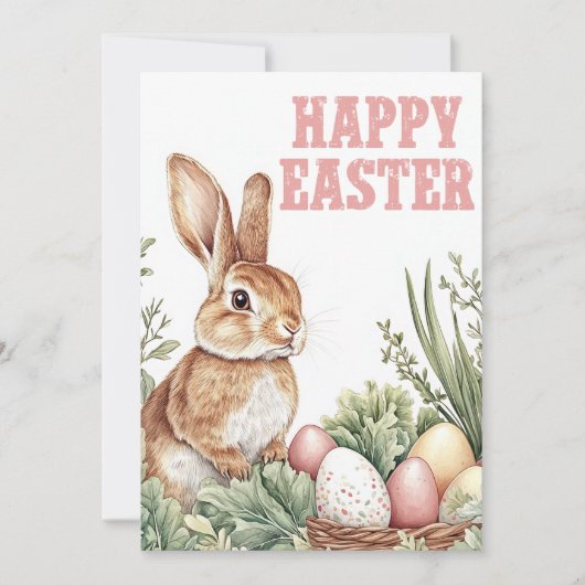 Waldhase Wünsche – Frohe Ostern Karte (Vorderseite)