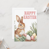Waldhase Wünsche – Frohe Ostern Karte (Vorderseite/Rückseite Beispiel)