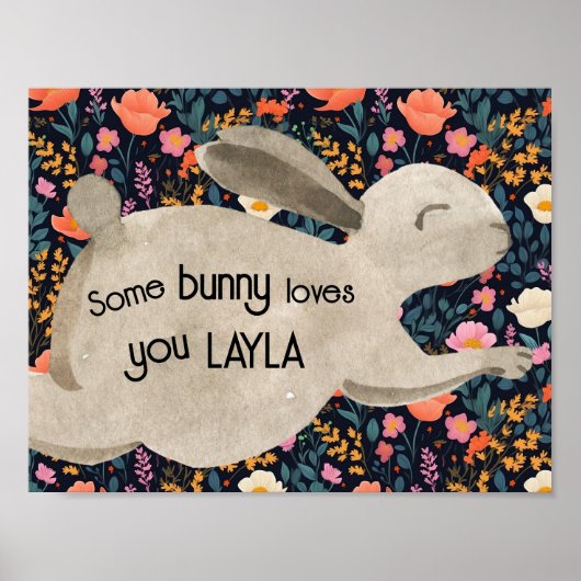 Waldhaubenkern Bunny Watercolor Blütenfarben Poster (Vorne)