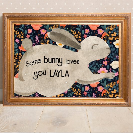 Waldhaubenkern Bunny Watercolor Blütenfarben Poster