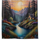 Waldhaven: Ein ruhiger Rückzug in den Wald Duschvorhang (Vorderseite)