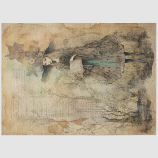 Waldhecht Fairy Land Spring Whimsical Witze Nr. 3 Seidenpapier (Vorderseite)