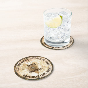 Waldheirat rettet das Herz des Dattelringes Runder Pappuntersetzer