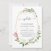Waldherbarium Geometric Wedding Update Einladung (Vorderseite)