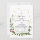 Waldherbarium Geometrische Taufe Einladung (Vorderseite)