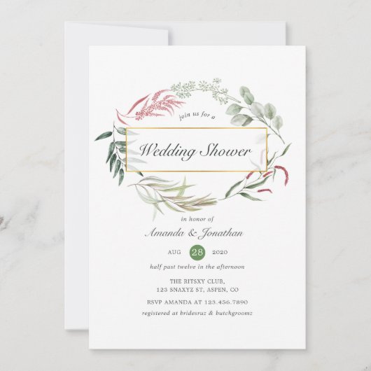 Waldherbarium Geometrischer Polterabend Einladung (Vorderseite)