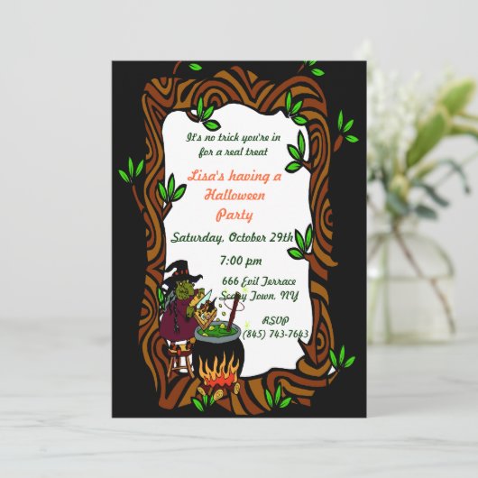 Waldhexen-Party Einladung (Stehend Vorderseite)