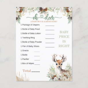 Waldhirsch-Baby-Party-Jungenspiel Postkarte