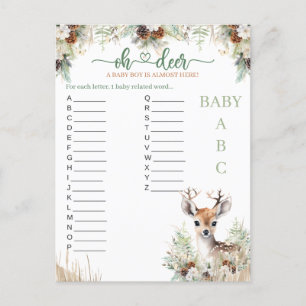 Waldhirsch-Baby-Party-Jungsspiel Postkarte