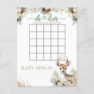 Waldhirsch-Baby-Party-Jungsspiel Postkarte