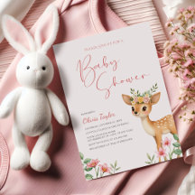 Waldhirsch-Blumen-Baby-Party