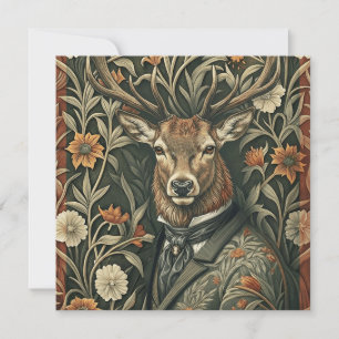 Waldhirsch Elegant Vintage Wald Gentleman Dankeskarte