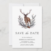Waldhirsch-Foto-Hochzeit Save The Date (Vorderseite)