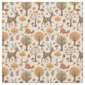 Waldhirsch & Fuchs Herbstwald Tiermuster Stoff (Muster)
