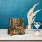 Waldhirsch-Fuchs-Waldhütte-Szene Fotoplatte (InSitu)