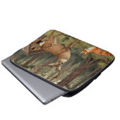 Waldhirsch-Fuchs-Waldhütte-Szene Laptopschutzhülle (Vorne Knopf)