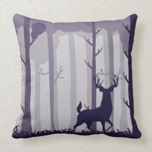 Waldhirsch-Illustration Kissen
