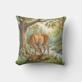 Waldhirsch Mama und Baby Kinder Kissen