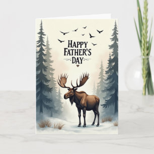 Waldhirsch Vatertag Kunstkarte Karte
