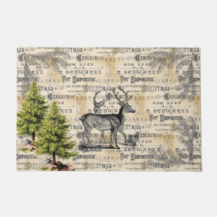 Waldhirsch-Vintage-Weihnachts-Türmatte Fußmatte