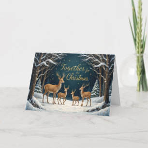 Waldhirsch Weihnachten Elegantes Winterfest Karte
