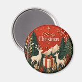 Waldhirsch-Weihnachtsgeschenk Magnet (Vorderseite/Rückseite)