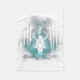 Waldhirsch-Wildtier-Illustration 2 Fleecedecke