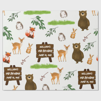 Waldhirschbärkaninchenfuchsigel Geburtstag Geschenkpapier