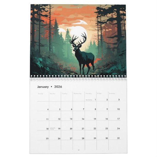 Waldhirsche 2025 kalender (Jan 2026)