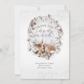 Waldhirsche außerhalb Winter Kinderdusche kalt Dankeskarte (Vorderseite)